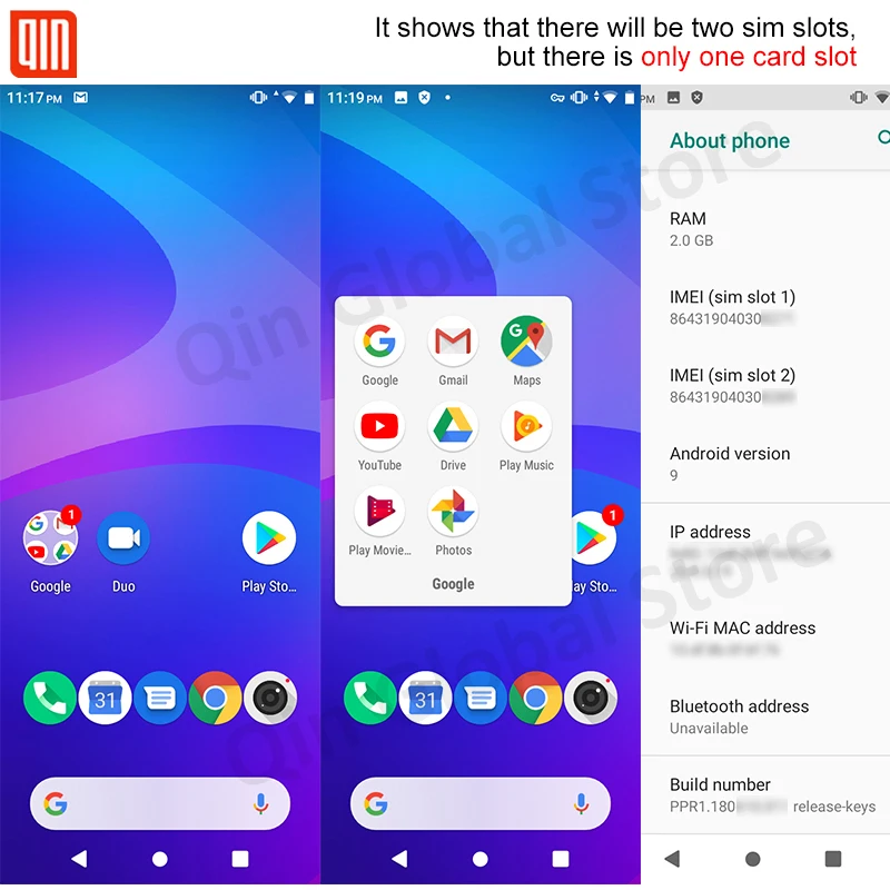 Tel&eacute;fono QIN 2 Pro versi&oacute;n Global, pantalla completa, red 4G, Wifi, 5,05 pulgadas, 2100mAh, Android 9,0, SC9863A, Octa Core, funci&oacute;n Qin 2pro-1