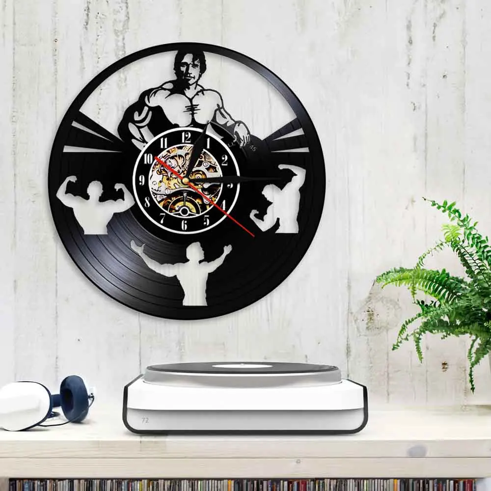 Арнольд Шварцнеггер фитнес Дарен виниловая запись настенные часы Бодибилдинг