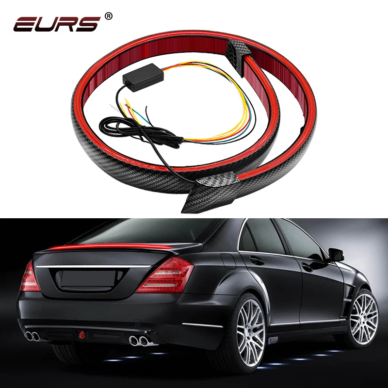 EURS 1 шт. автомобильные аксессуары 2 м углеродное волокно светодиодный спойлер