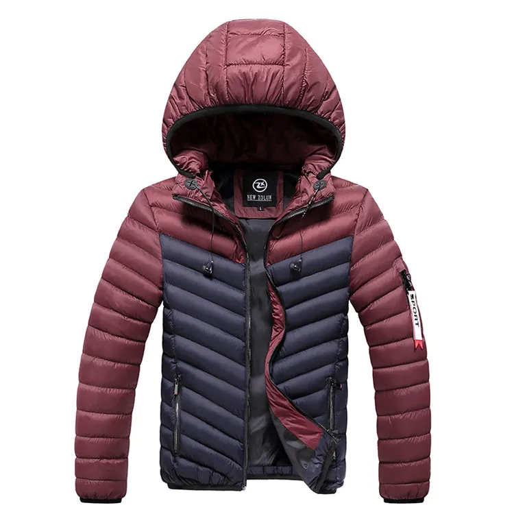 HQ993 Dark Blue ГОРЯЧАЯ Марка Куртка Мужчины Зимние Ветрозащитные Куртки Мужской Большой Размер Новое Прибытие Повседневная Тонкий Поместиться С Капюшоном Парки Мужское пальто - Цвет: HQ993 Dark Blue