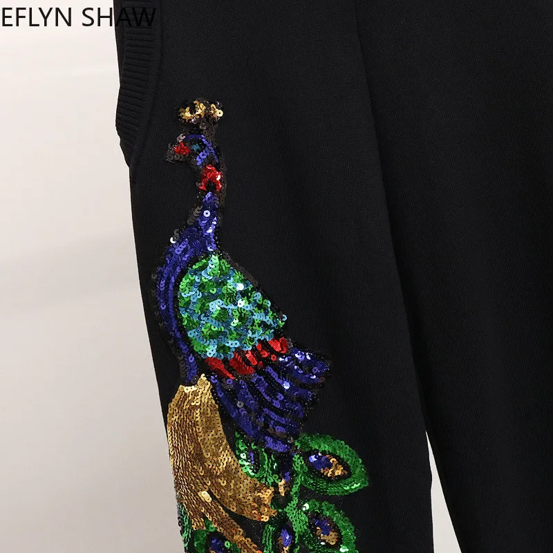 

Women Sweater Set Spring Fall Luxury Peacock Sequins Sweater Pant Sets 2 Piece Casual Knit Suits 2 Piece Sets Female Sweatsuits