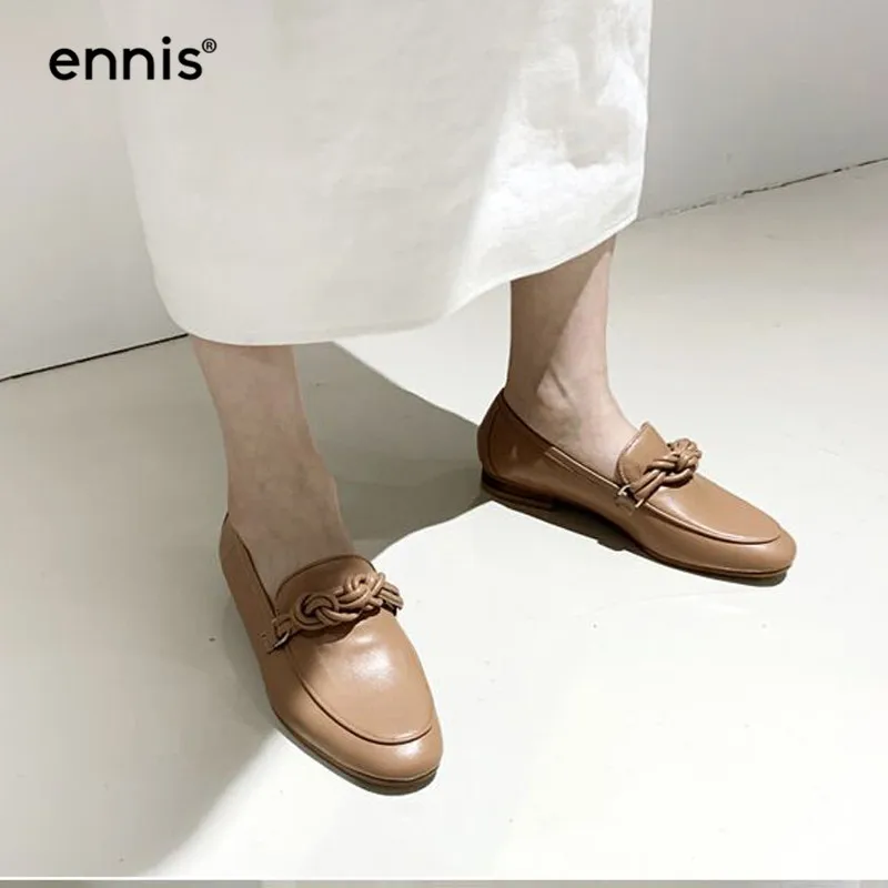 ENNIS/ г.; дизайнерские женские лоферы; мокасины из натуральной кожи; женская повседневная обувь без застежки на плоской подошве; модные туфли-лодочки с цветочным принтом; C9114