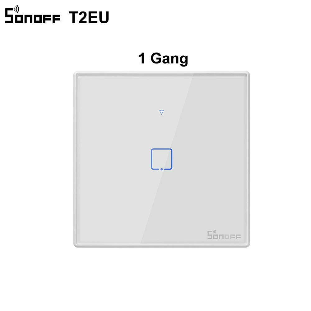 Sonoff T2 EU 1 Gang SONOFF T2 США/Великобритания/ЕС TX Умный дом Wifi сенсорный настенный выключатель света с рамкой базовый 433 RF/голос/управление с Alexa Google Home - Комплект: Sonoff T2 EU 1 Gang