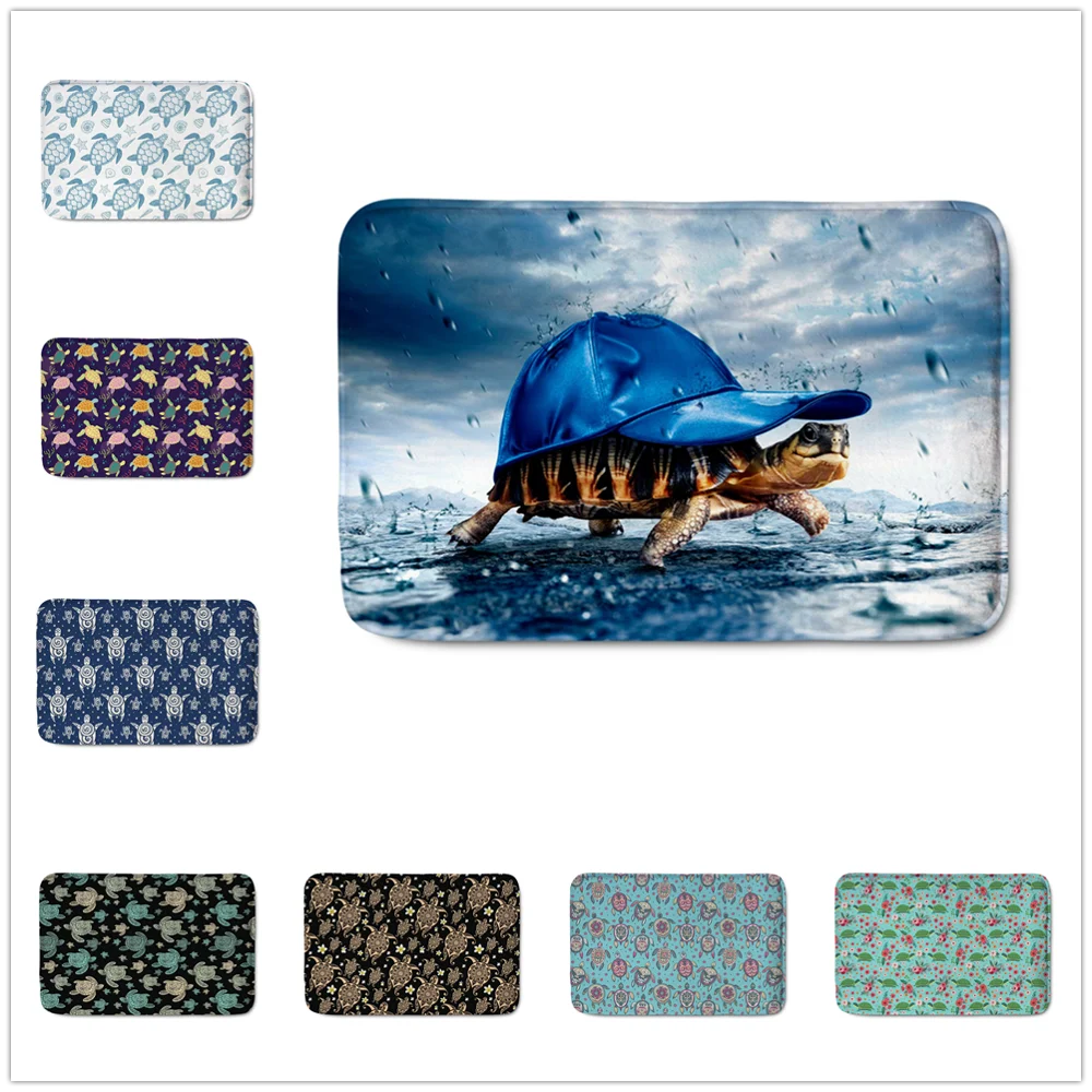 

Upetstory Sea Turtle Indoor Doormat Non Slip Door Floor Mats Carpet Rugs Decor Flannel Plush Door Mat Porch Doormats