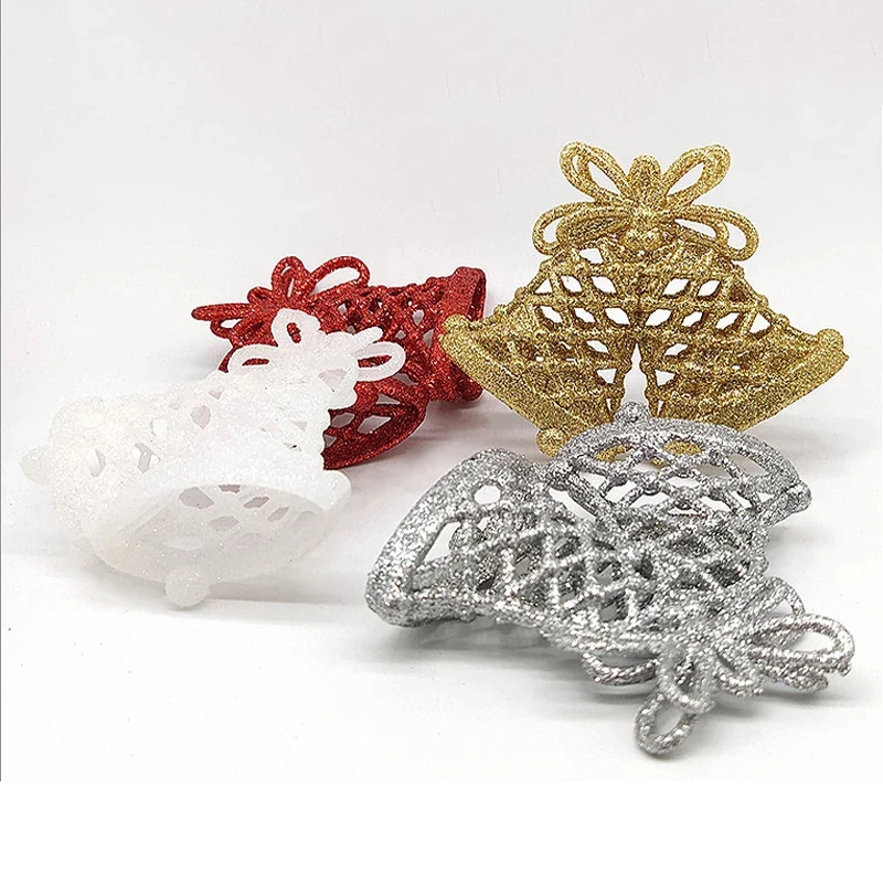 

1Pc Gold Silver Bells Pendant 2021 Christmas Party Decoration Christmas Tree Decor Hanging Ornaments New Year Gifts For Kids