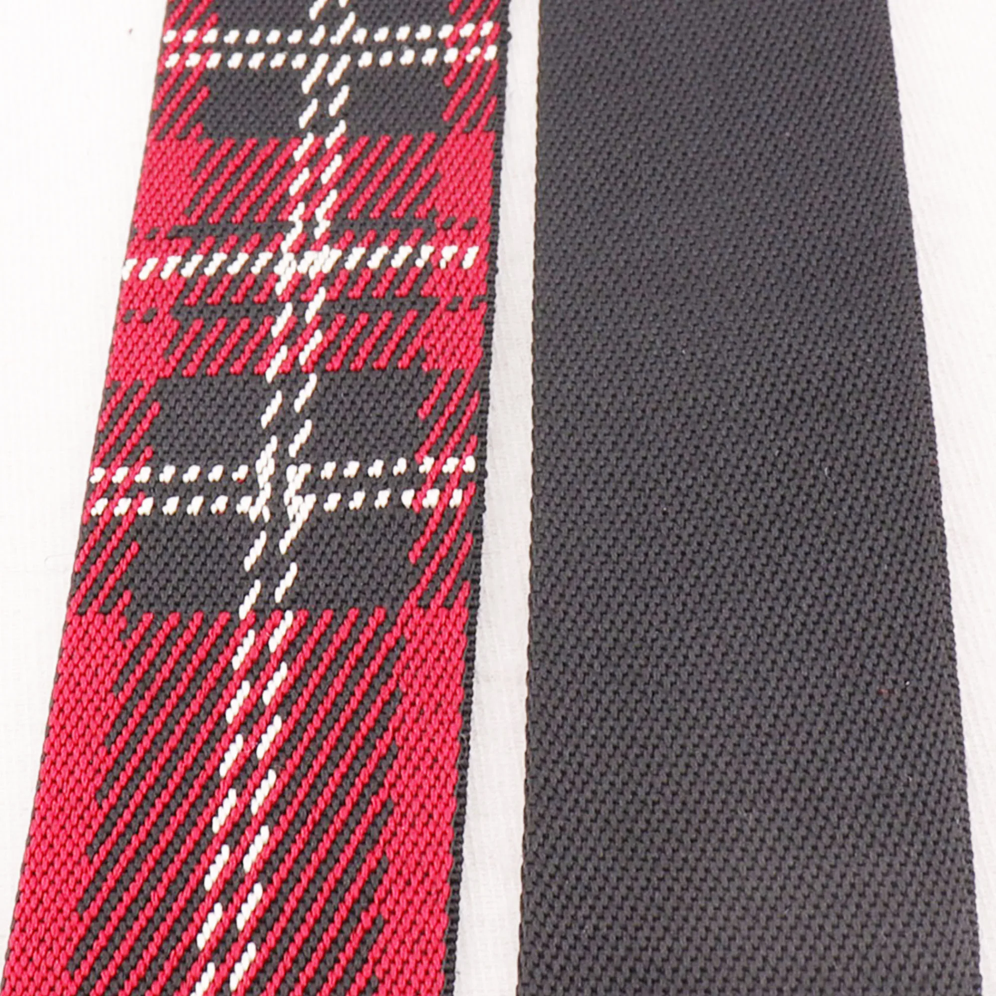Жаккардовая тесьма 1 1/2 дюйма красная белая черная саржевая клетчатая
