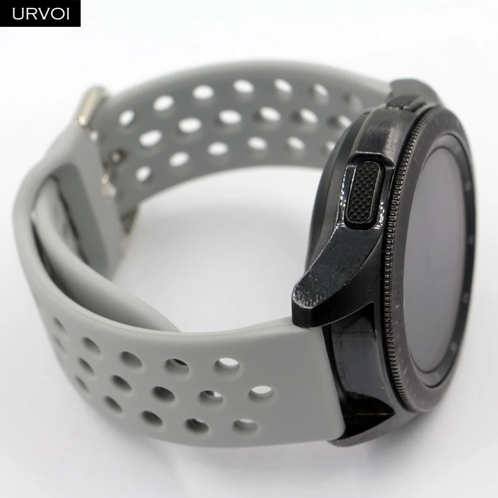 URVOI силиконовой лентой для Galaxy Watch Active/42/46 мм шестерни ремешок для спортивных часов для HUAWEI GT быстроразъемные контакты мягкий сменный 20/22 мм