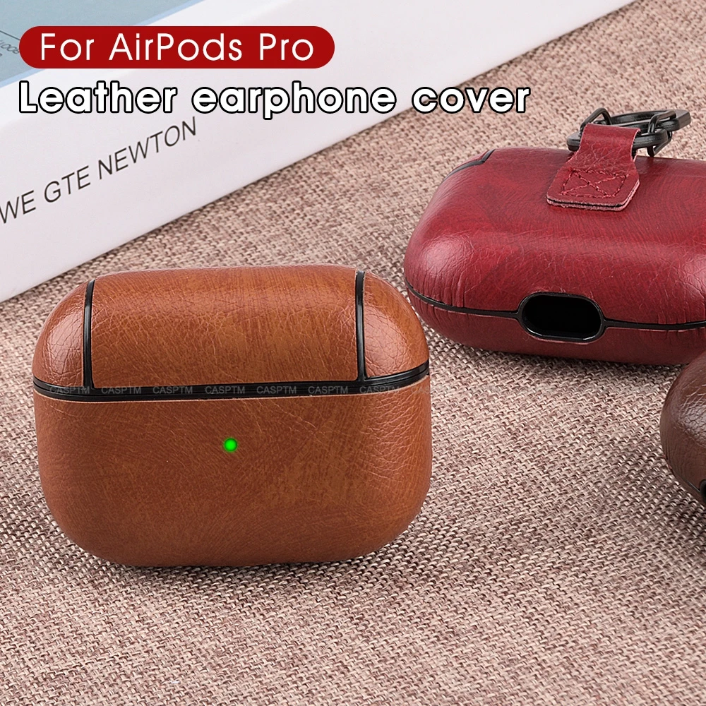 

PU Leather Case for Airpods Pro Luxury Protective Cover with Anti-lost Buckle for Air Pods 2 1 3 Headphone Earpods Fundas