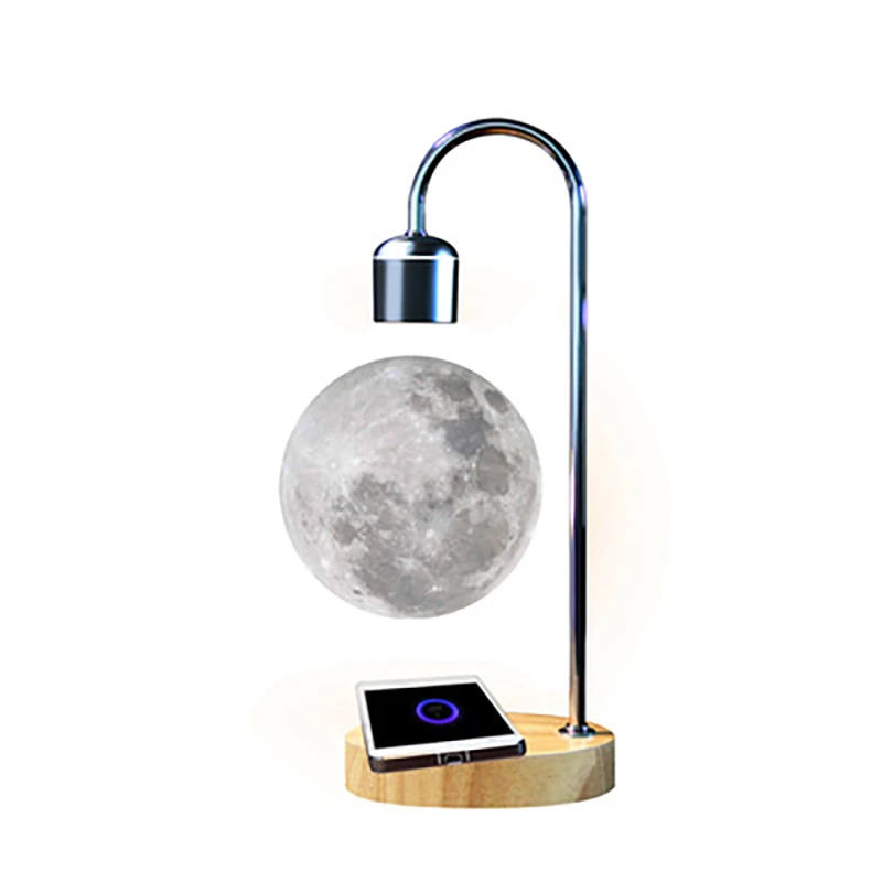 저렴한 새로운 자기 부상 램프 LED 무선 휴대 전화 충전 야간 조명 데스크탑 테이블 조명 침실 부동 문 램프