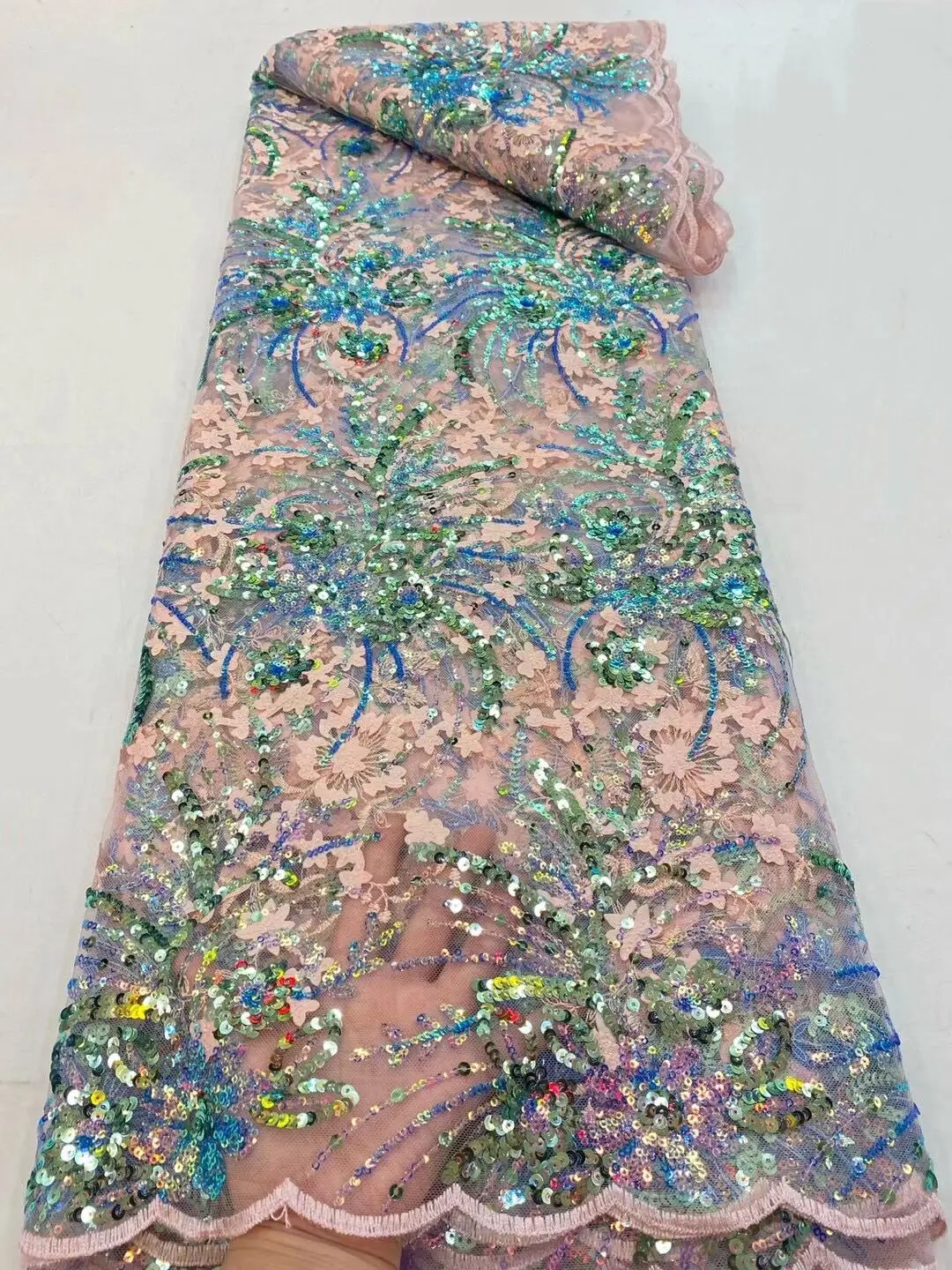 

Кружевные ткани с блестками, нигерийская сетчатая кружевная ткань с блестками, Высококачественная африканская французская кружевная ткан...