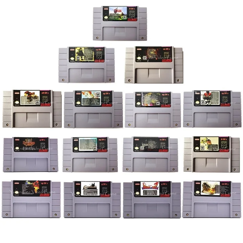Универсальный 16-битный картридж AM Series для видеоигр, картридж для Nintendo SFC/SNES US NTSC, английская версия