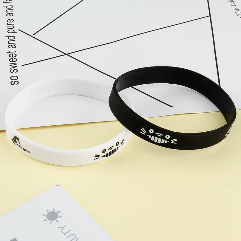 2 в 1 Аниме Хаяо Миядзаки Дракон кошка браслеты Тоторо силиконовые резиновые