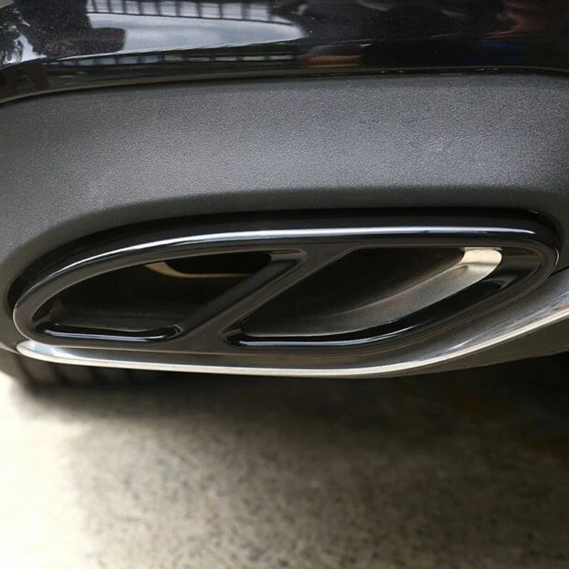 2pcs Black Rear Exhaust Muffler Cover Trim For Mercedes-Benz CLA Class C117 2016 Fashion Auto Accessories | Автомобили и