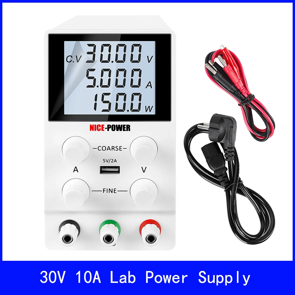 

Лабораторный Регулируемый источник питания постоянного тока 30 в 10 А, цифровой настольный источник питания, стабилизированный блок питания,...