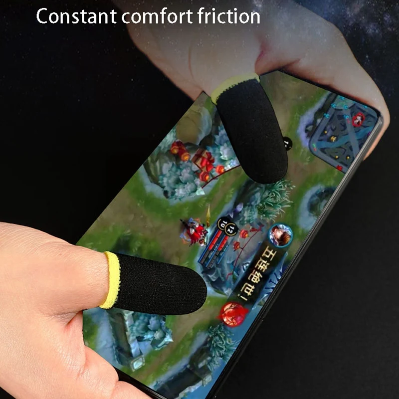 

18-Pin Carbon Fiber Finger Sleeves For PUBG Mobile Games Press Screen Finger Sleeves Black & Yellow(16 Pcs)