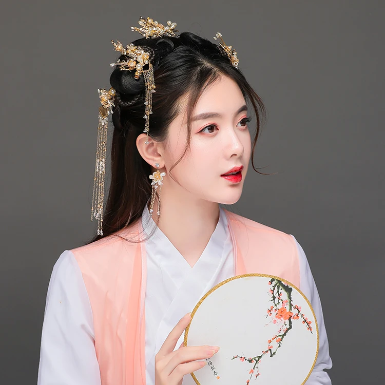 Hanfu костюм повязка на голову Женские аксессуары для волос женский Hanfu шпилька Kanzashi простой китайский стиль украшения для волос Kanzashi