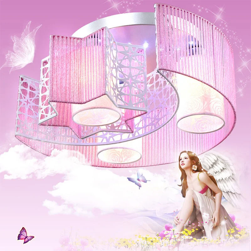 Принцесса Спальня Романтический розового или голубого цвета луна и звезды Стиль