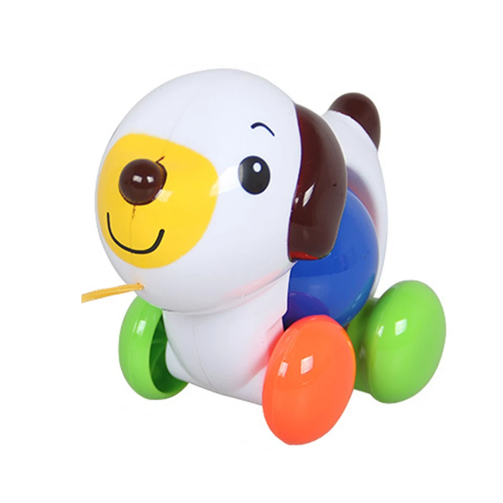 Cute Robot Dog Puppy Car Pull Along Animal with Leash Baby Learning Walking Toy Kids Educational Toys for Children Gift