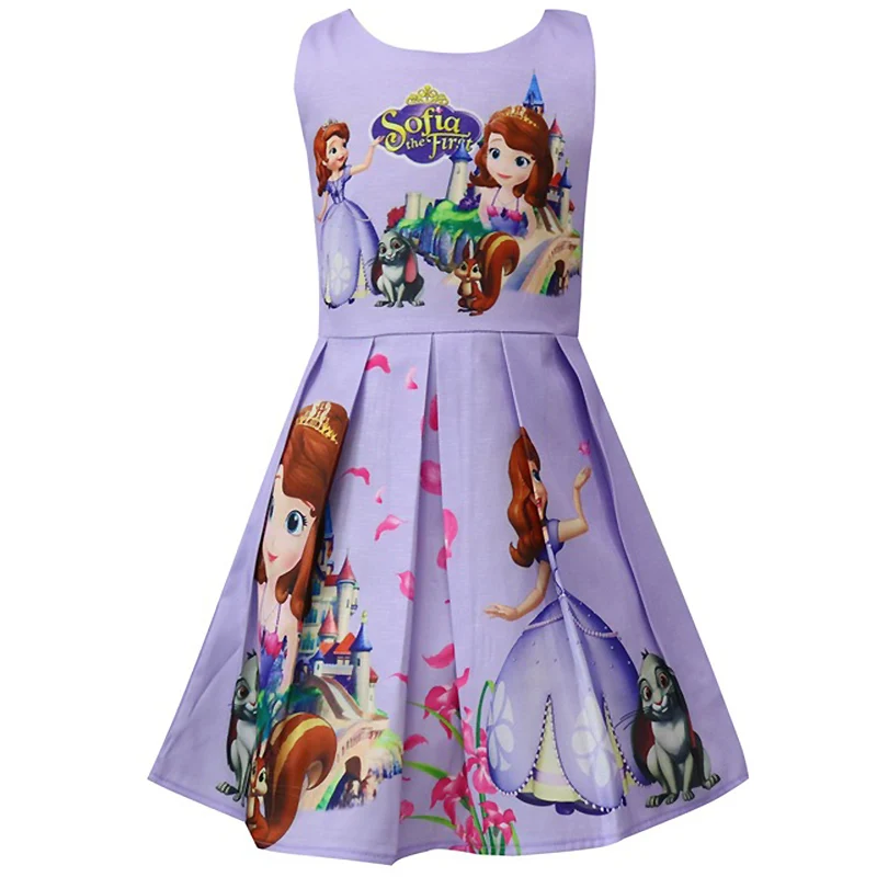 Летние платья принцессы для маленьких девочек маскарадный костюм Софии Детские