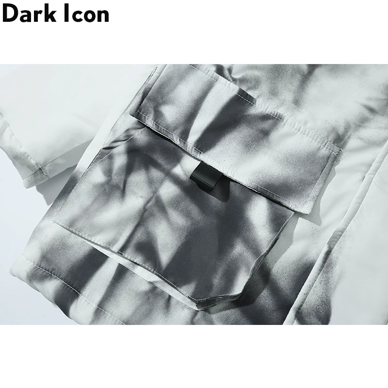 Темные иконы мужские парки с галстуком Длинные дизайнерские пальто хлопковой