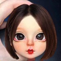 new 13 bjd doll head elf vinyl material diy makeup doll baby finished head with 3d open eyes doll accessories fit 60cm dolls