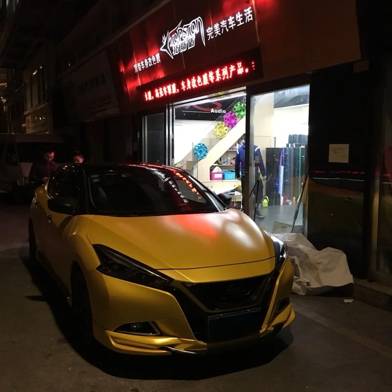 Электро-оптическая металлическая Желтая пленка для кузова автомобиля матовая