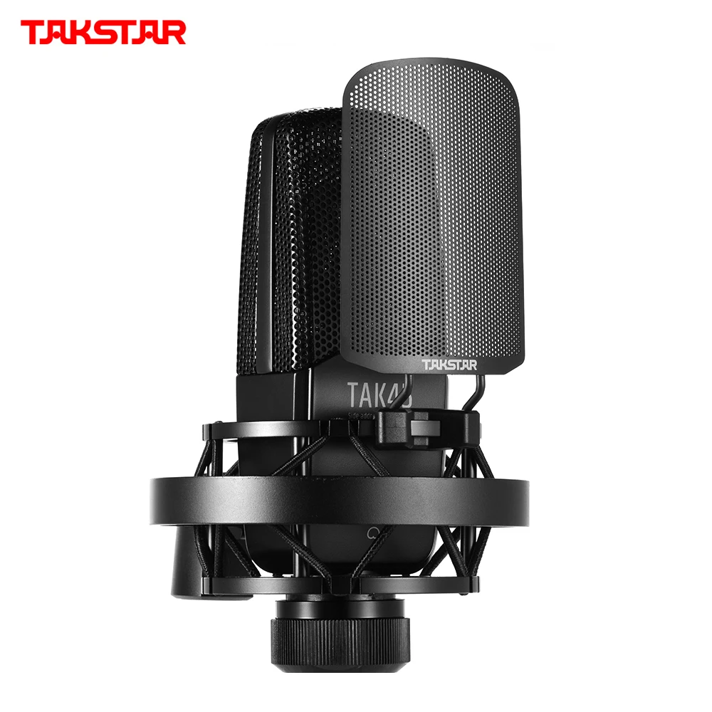 

TAKSTAR TAK45 Professional Recording Microphone Condenser Mic Uni-directional 34mm Large Diaphragm for Vocal Recording Karaoke