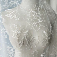 delicate bridal sequin lace fabric beading tulle lace fabric evening dresses fabric by the yard width 51 inches