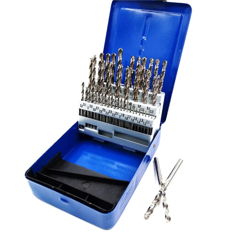 

HS-S 51 Pcs Drill Bit High Speed Steel Power Tool Parts Twist Drill Bits for Die Steel /Steel Parts /Aluminum Profiles