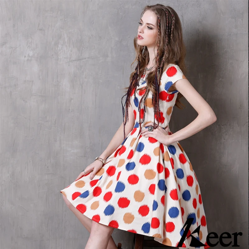 2020 летнее Новое повседневное элегантное короткое платье в горошек с
