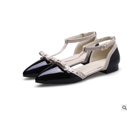 Женские туфли из натуральной кожи с цветами на Плоском Каблуке С Острым носком