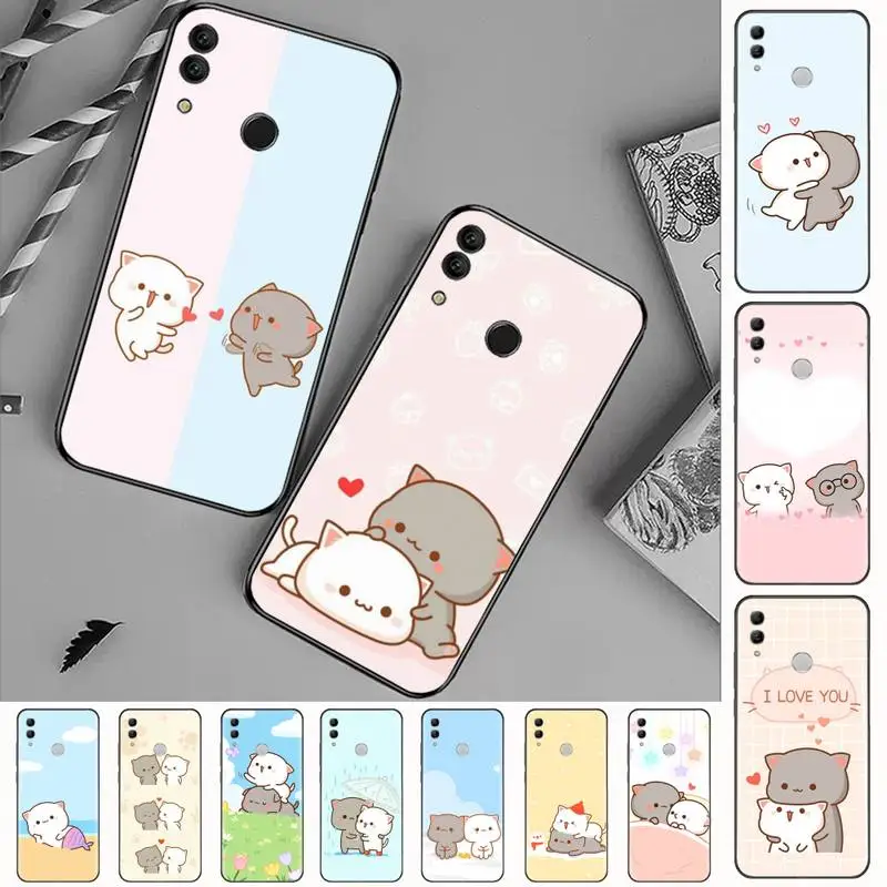 

Jemy Peach Cat Cartoon Phone Case Cover Coque For Huawei Honor view 7a5.45inch 7c5.7inch 8x 8a 8c 9 9x 10 20 10i 20i lite pro
