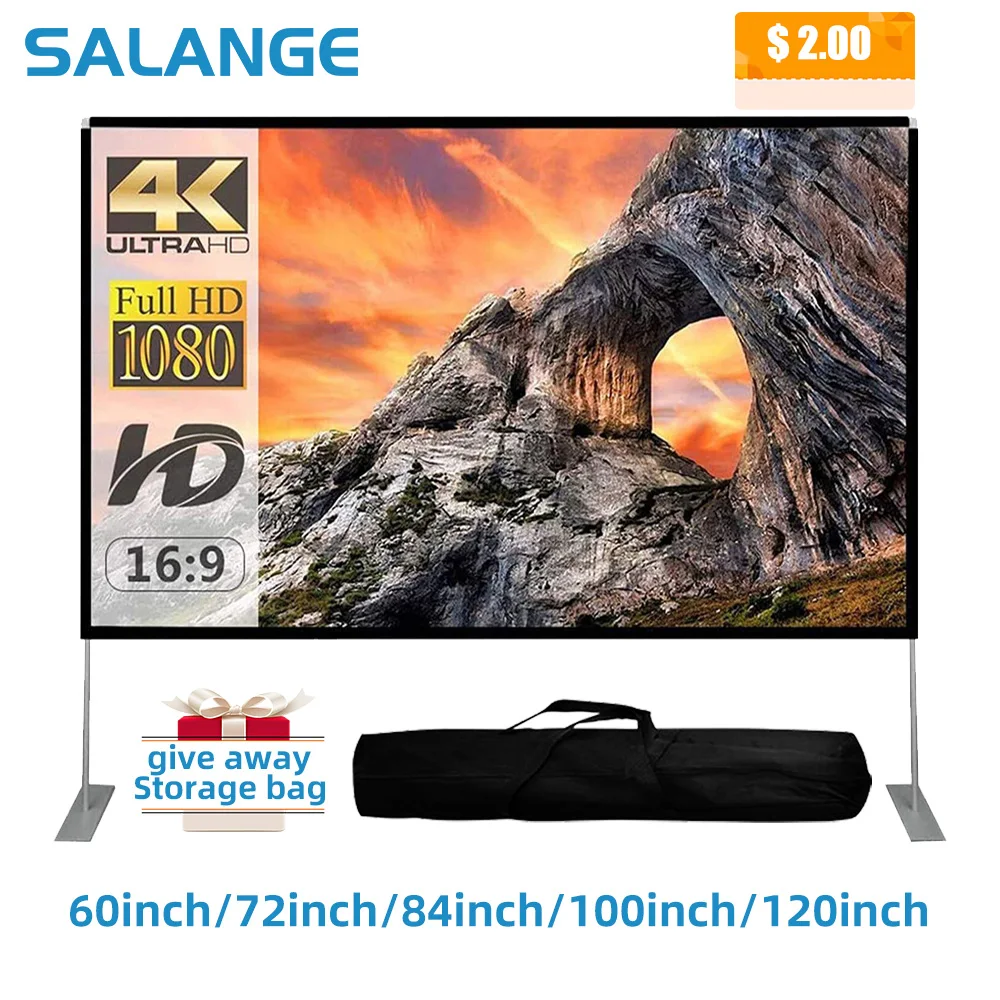 Экран для проектора Salange с подставкой портативный проекционный экран 100 120 дюйма