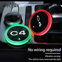 7 color car luminous cup mat coaster led atmosphere light non slip mat for citroen c4 auto accessories