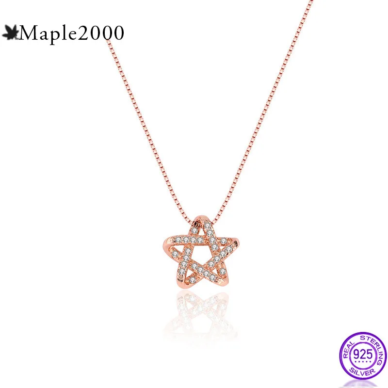 Женское ожерелье из серебра 925 пробы с подвеской в виде пентаграммы | Украшения и