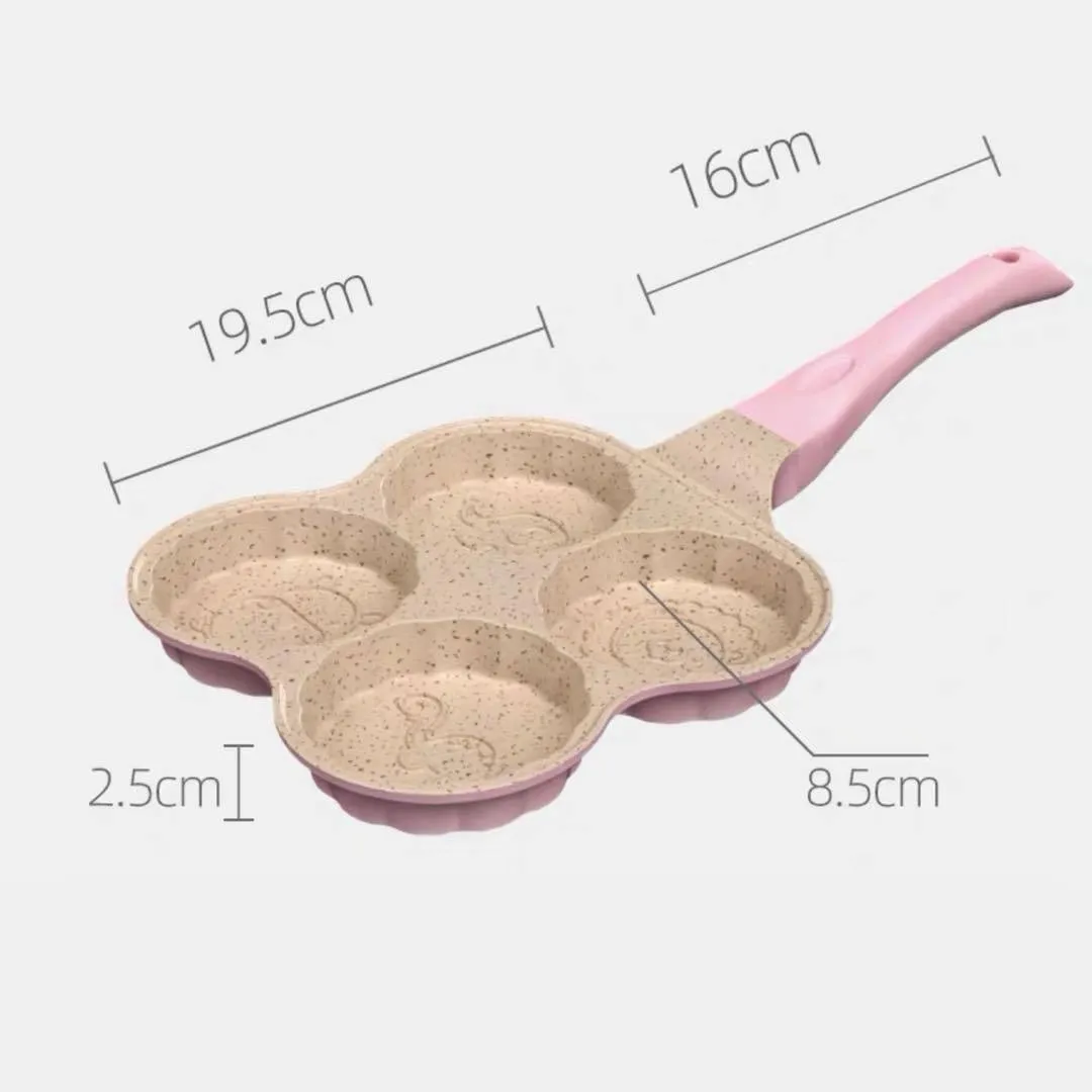 

Fried Egg Burger Pan Household Deepening Non-Stick Breakfast Pancake Pan Flat Bottom Four Hole Omelette Pan Artifact Mold