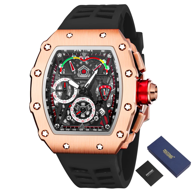 Часы наручные мужские с большим циферблатом спортивные золотистые