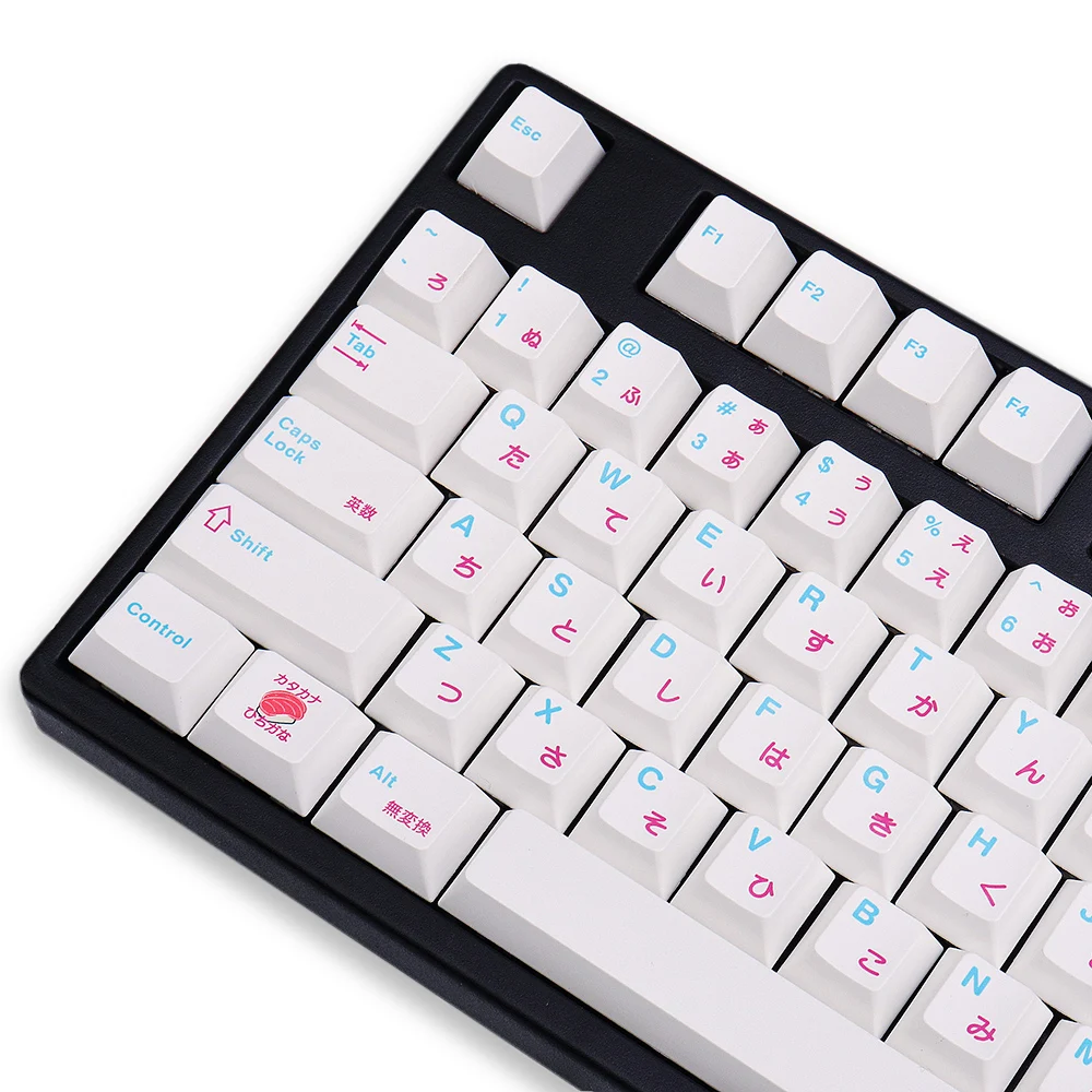 

135 Keys Cherry Profile DYE-Sub Japanese Keycap Sushi White Theme Minimalist Style Suitable For Mechanical Keyboard