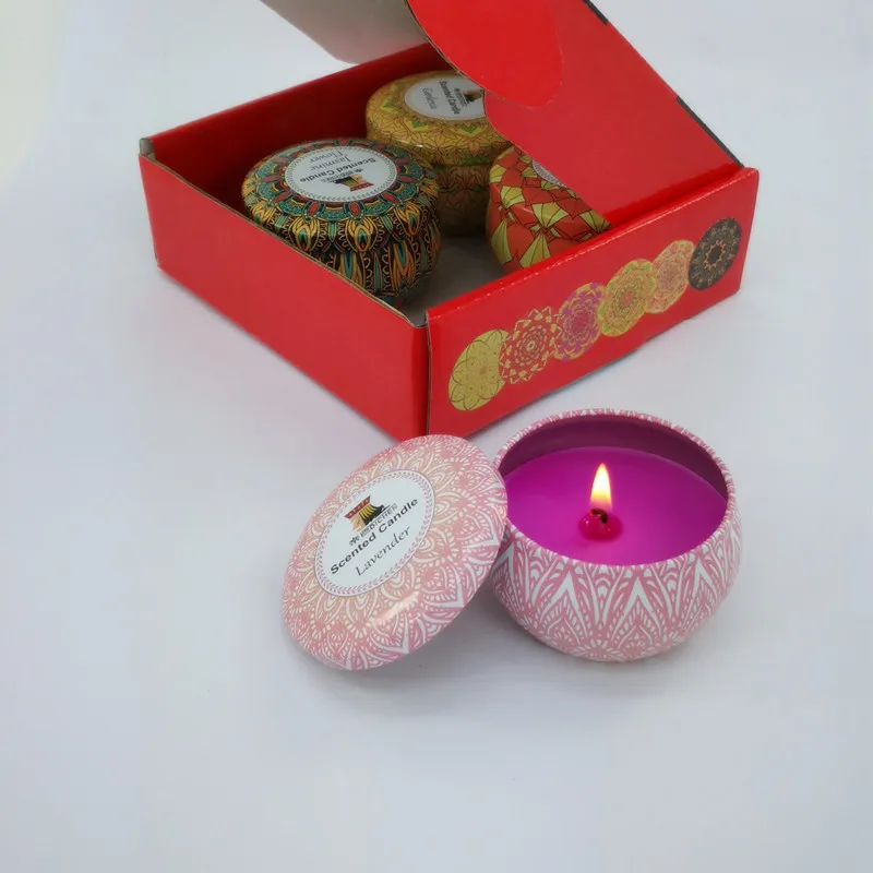 Жестяная Банка бездымный чистый растительный воск Ароматизированная свеча