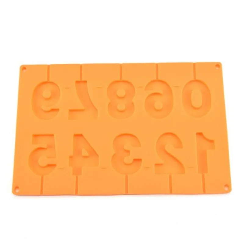 3D DIY 0-9 форма для леденцов в виде цифр Силиконовые ручной работы Pop Sucker шоколадная