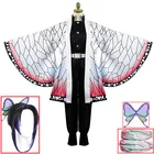 Костюм для косплея шинобу из рассекающего демонов кочоу, кимоно киметсу, женское и мужское кимоно, униформа на Хэллоуин, аниме, полный комплект одежды