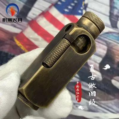 DIY Творческий латунь 5 лицо резные масла жидкости Зажигалка коллекция Винтаж керосин зажигалки для мужчин подарок