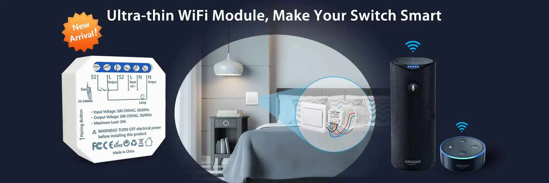 Tuya Smart Life крошечная Wi-Fi розетка Модуль светильник переключатель, приложение дистанционного управления, голосовое управление, работа с Google Home Echo Alexa IFTTT