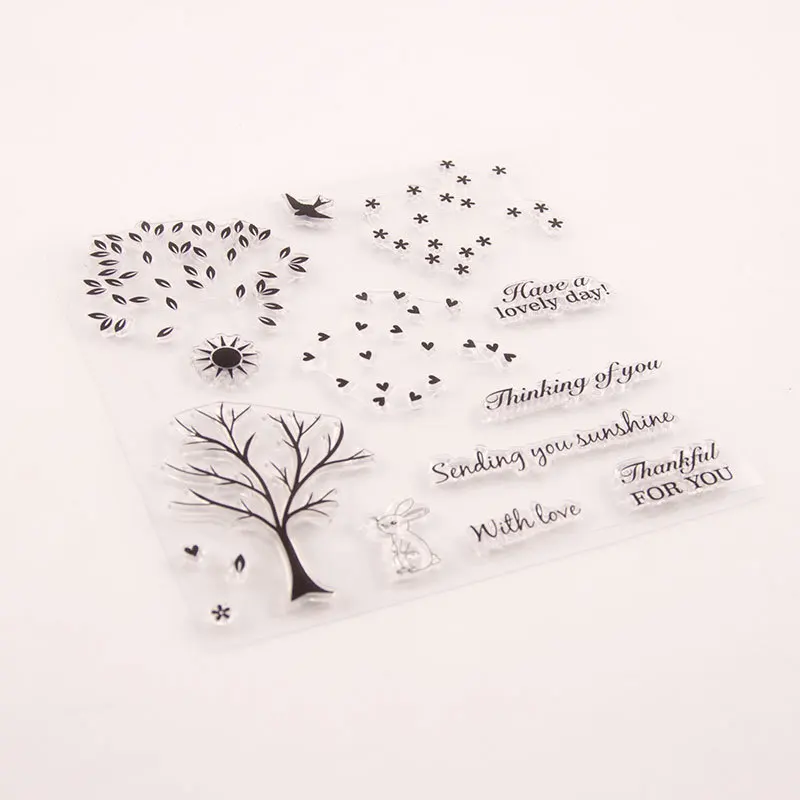 Дерево прозрачные силиконовые штампы для DIY скрапбукинга фотоальбома