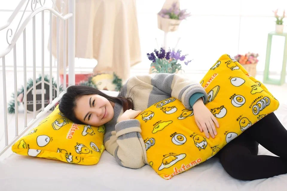 Креативные мягкие животные Gudetama Lazy яичный желток плюшевые фланелевые охлаждающее одеяло простыни наволочка для мягкой подушки детские игрушки