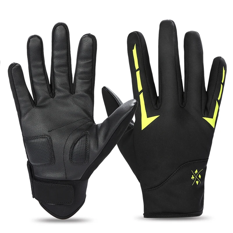 

WEST BIKING Bike Gloves Winter Fleece Full Finger Bicycle Gloves Thermal Reflective Bike Gloves Touch Screen Ski Cycling Gloves
