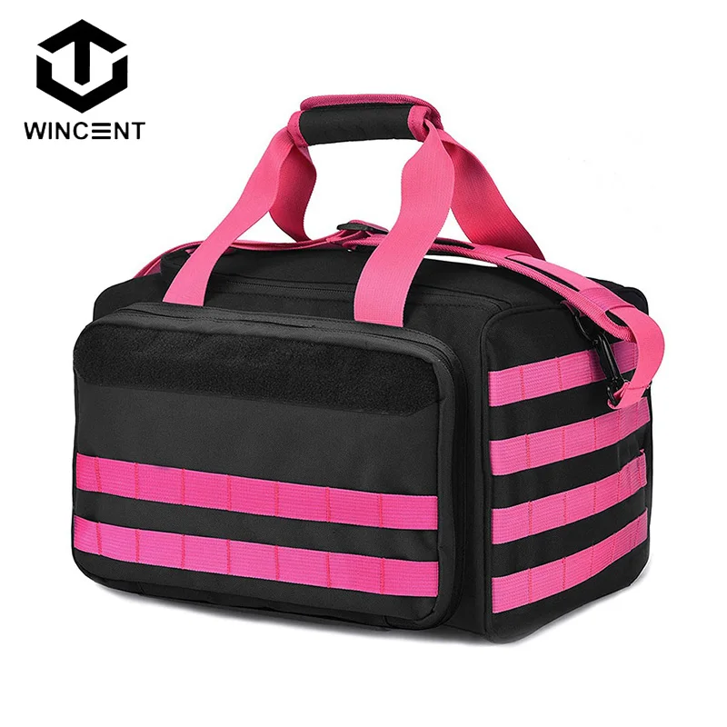 

WINCENT Hunting Training Bags Molle System Hunting Accessory Tactical Gun Shooting Range Bag Pistol Pink 600D Nylon