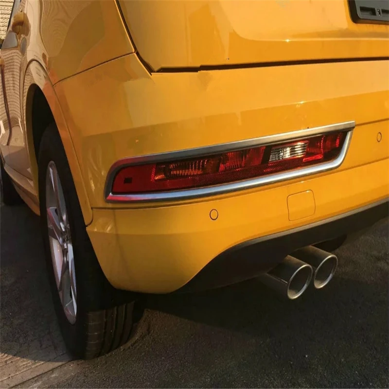 

WELKINRY car auto cover for Audi Q3 2016 2017 2018 ABS chrome rear tail fog lamp light trim
