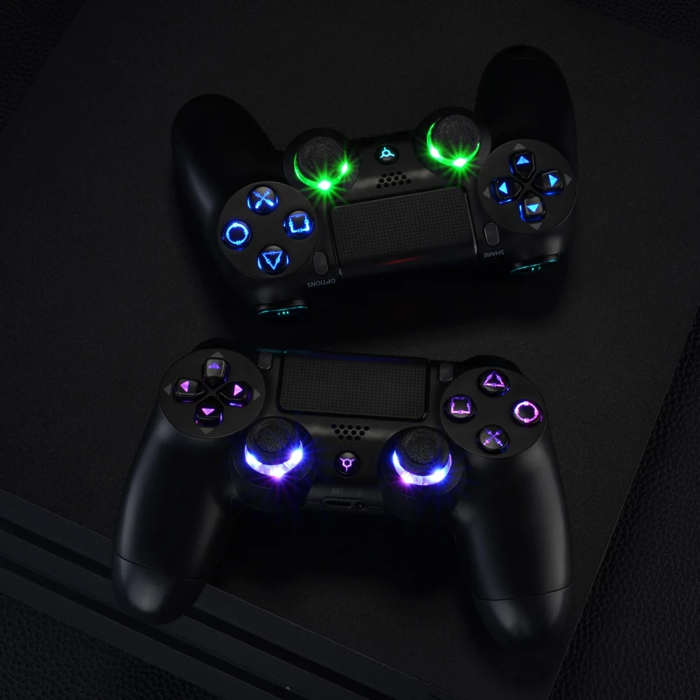 Многоцветная светящаяся палочка с классическими символами D-pad L1 R1 R2 L2 домашняя лицевая Кнопка DTFS светодиодный комплект для контроллера PS4 CUH-ZCT2