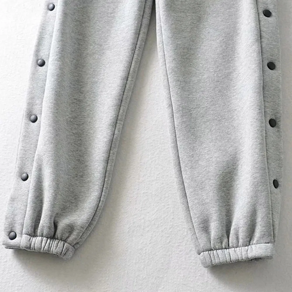 

New Arrival Loose Casual Sweatpants Full-length Fleece Trousers Elastic High Waist Drwastring Jogging Pants for Women Winter